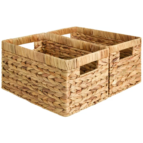 Hand-woven Water Hyacinth Wicker Storage Basket Rectangular Design by StorageWorks
