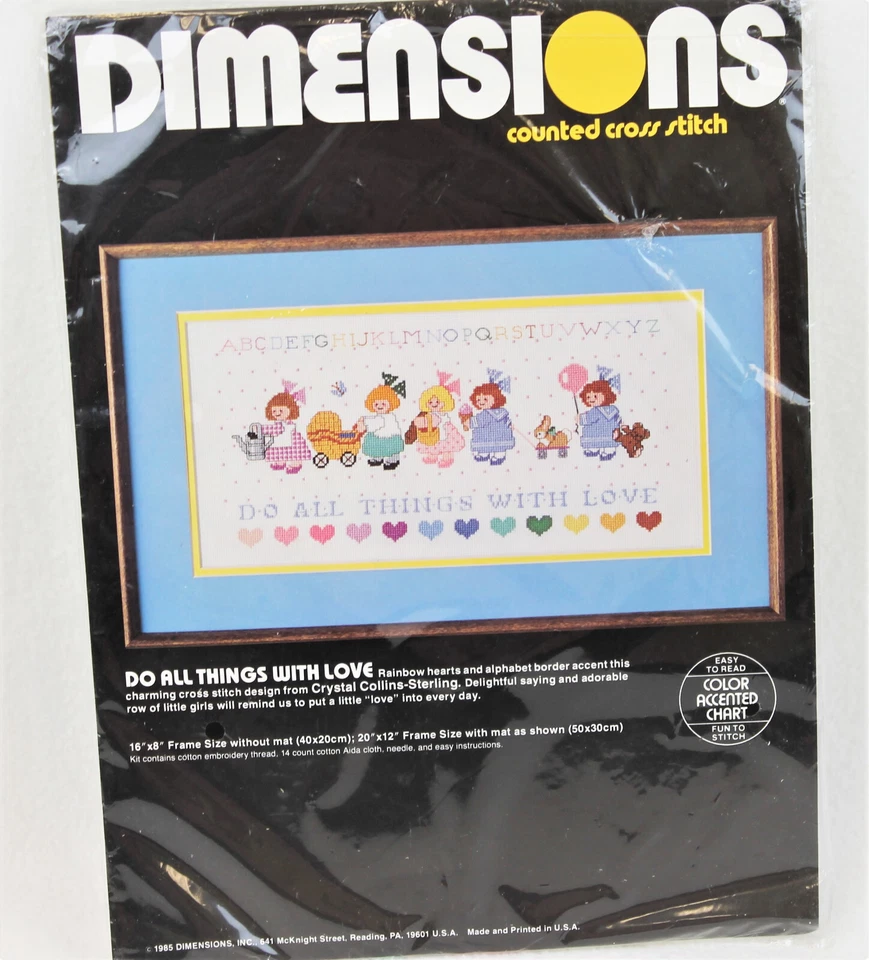 Kit de punto de cruz contado Dimensiones Hacer todas las cosas con amor Niños ABC Juguetes Foto 3 de 4