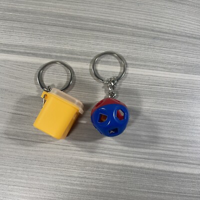 Tupperware Keychain Set of 2 Mini Signature Line Shape-O-Toy Original Bags New!