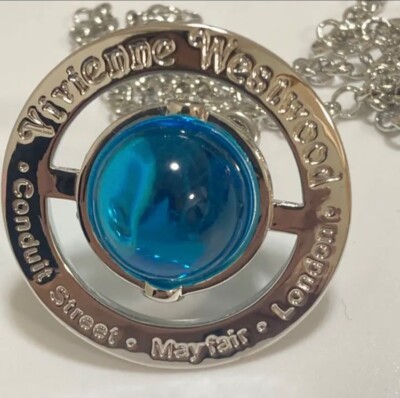 Vivienne Westwood Small Orb Necklace Rhinestone Blue Near Vivienne Westwood Small Orb Necklace Rhinestone Blue Near