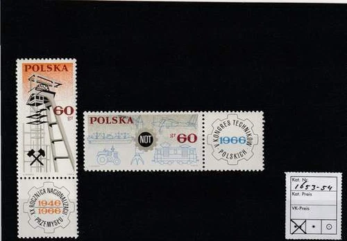 Polen postfris 1966 MNH 1653-1654 - Kongres van Techniker