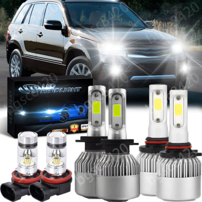 For Suzuki Grand Vitara 2006-2013 6pcs LED Headlight Hi/Lo Fog Light Combo Bulbs