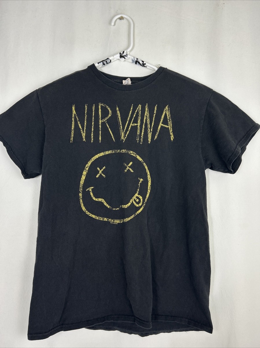NIRVANA “Smiley Face Logo” T-Shirt 2016 black Delta preowned Mens