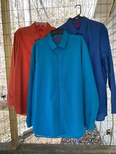Alfani men's 2XL slim fit stretch long sleeved lot of 3 copper teal blue