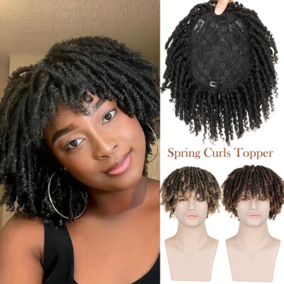 5in Black Afro Braiding Topper Wigs Dreadlocks For Men's Wig Toppers  Hairpiece