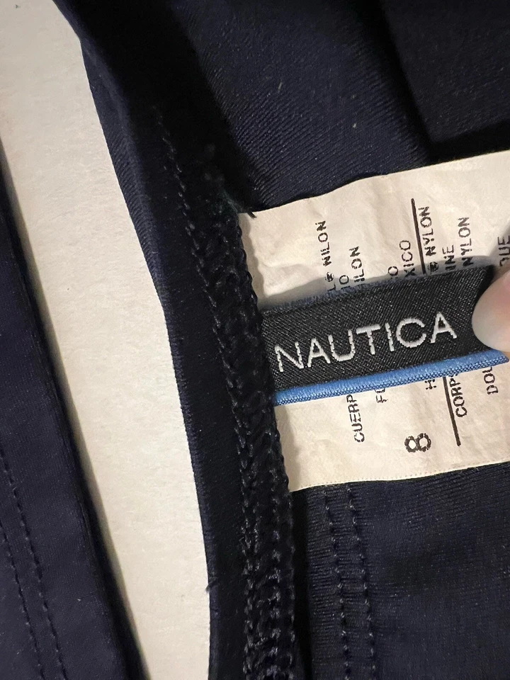 Nautica Tankini Swimsuit Top Sz 10; Bottom Sz 8 Blue Yellow Color Block Vacation - Image 4 of 4