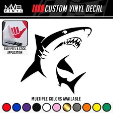 Shark Vinyl Decal Sticker | ocean surfing shark week fishing outdoor beach 217