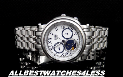 Citizen AP1010-51A Eco Drive Moon Phase 8651 Caliber Silver Tone