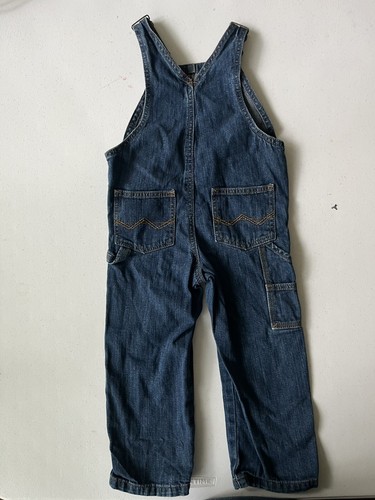 Vintage Wrangler Kid's Blue Denim Bib Overalls With Pockets Toddler Size 4T - Picture 4 of 6