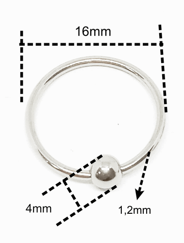 Piercing Anello Chiuso Acciaio Chirurgico Sfera a Incastro Orecchino Lobo Helix - Imagen 9 de 9