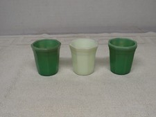 Vintage Akro Agate 2  Children's Playset Water Glass Cups-Uranium Yellow  Green