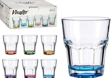 Set 6 Bicchieri Base Colorati 28,5cl 6 pz Colori Misti