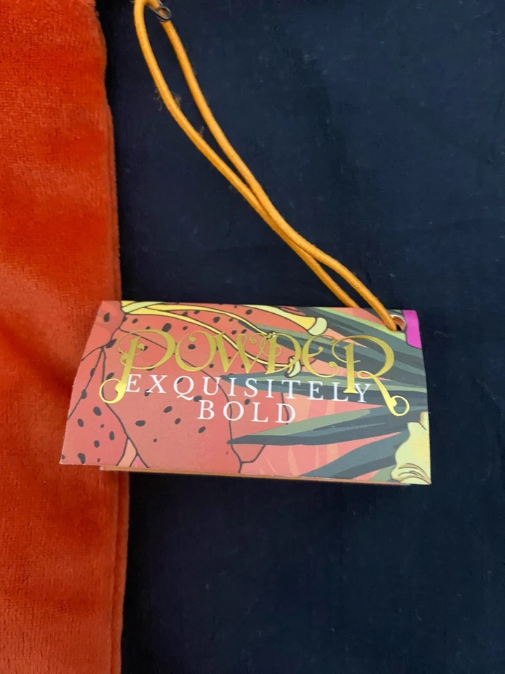 Powder Velvet Embroidered Zip Pouch Pomegranate - Image 4 of 4