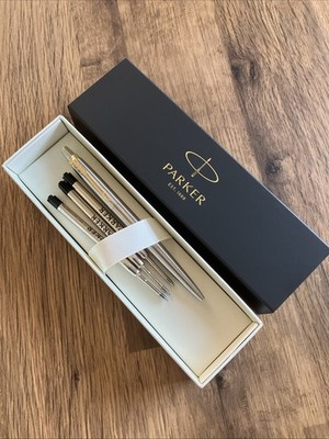 Parker JOTTER EDELSTAHL GT GOLDRAND, 1953182, SCHWARZ (1 STIFT + 4 MINEN)