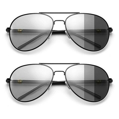 Aviator Photochromic Polarized Sunglasses UV400 Driving Eyewear