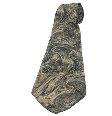 Cape Cod Neckwear Vintage Marbled Swirl Silk Mens Tie Earth Tone 59L 3W
