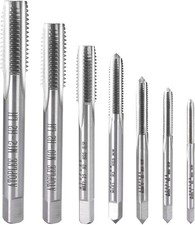 7Pcs Metric HSS 6542 Left Hand Thread Tap Set, M3 M4 M5 M6 M8 M10 M12