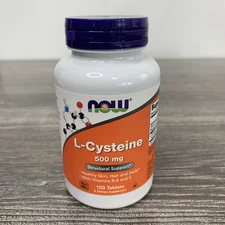 NOW FOODS L-Cysteine Structural Support 500 mg 100 Tablets Exp 04/2028