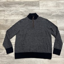 UNTUCKit 100 Extra Fine Merino Wool 1/4 Zip Sweater Pullover Medium