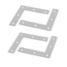 80mmx80mmx1mm Stainless Steel Flat L Shaped Corner Brace Repair Plates 4pcs