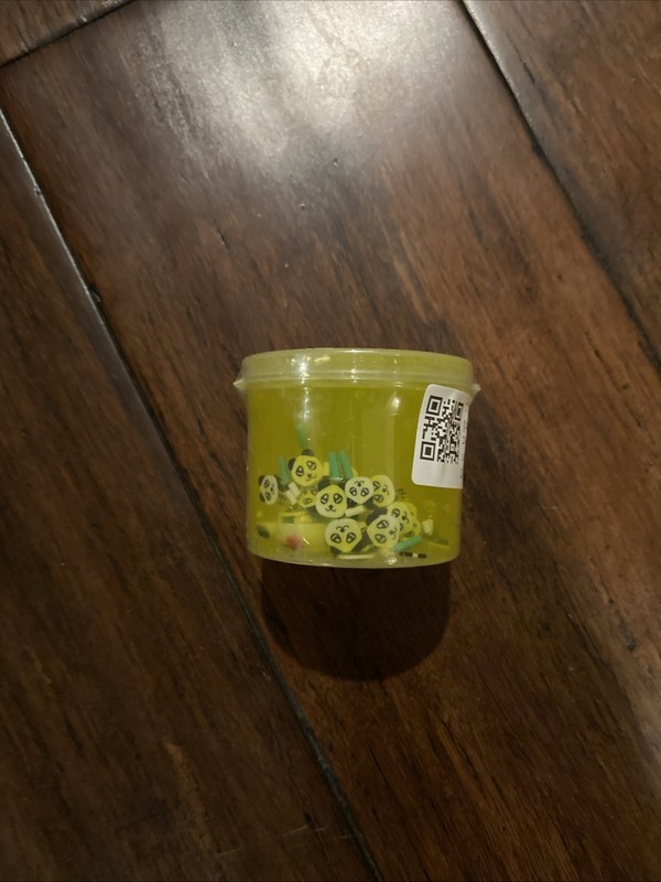 Yellow Slime Kit Jelly Cube Clear Crunchy Slime With Panda Heads
