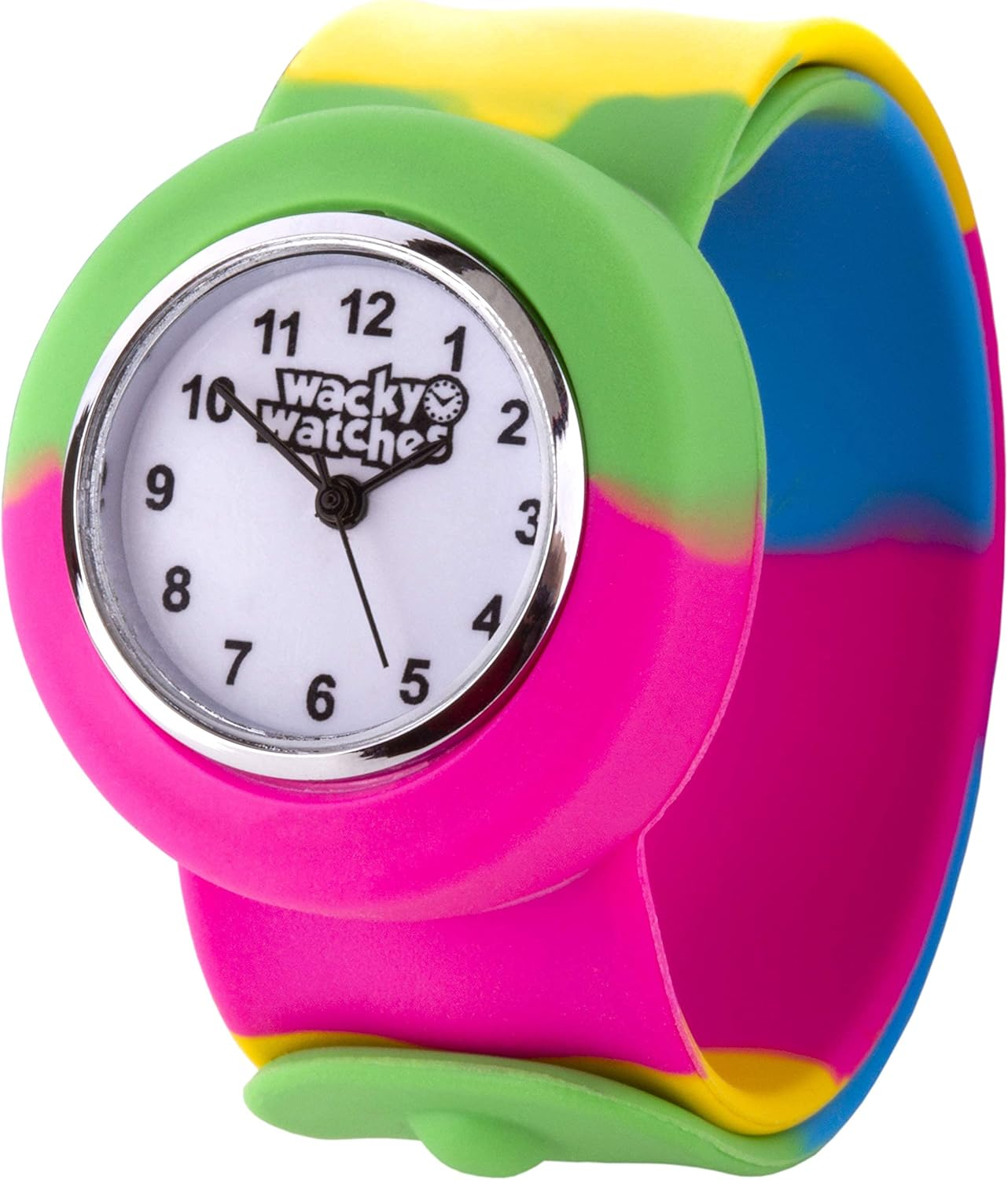 Multicolour Wacky Watch Slap on Strap Fast Fit Kids Childrens Silicone Band
