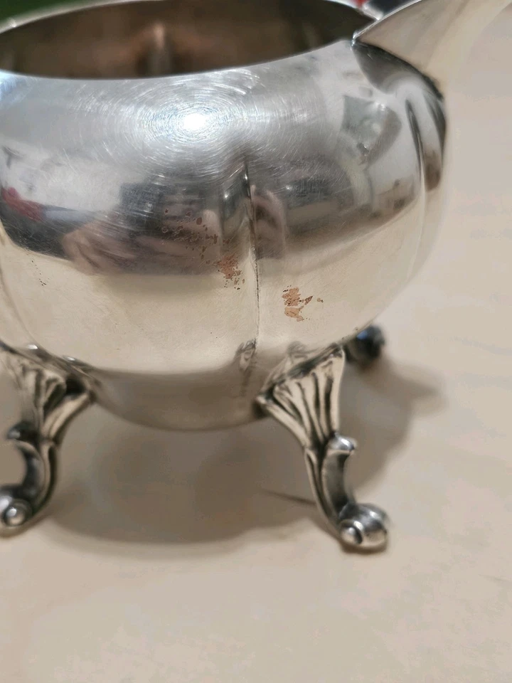 Olla crema rústica vintage Sheridan Silver Co. plata sobre cobre Foto 2 de 4