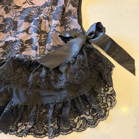 Vintage Agent Provocateur Black Lace Corset Set Peplum Bustier + Thong S - 2007