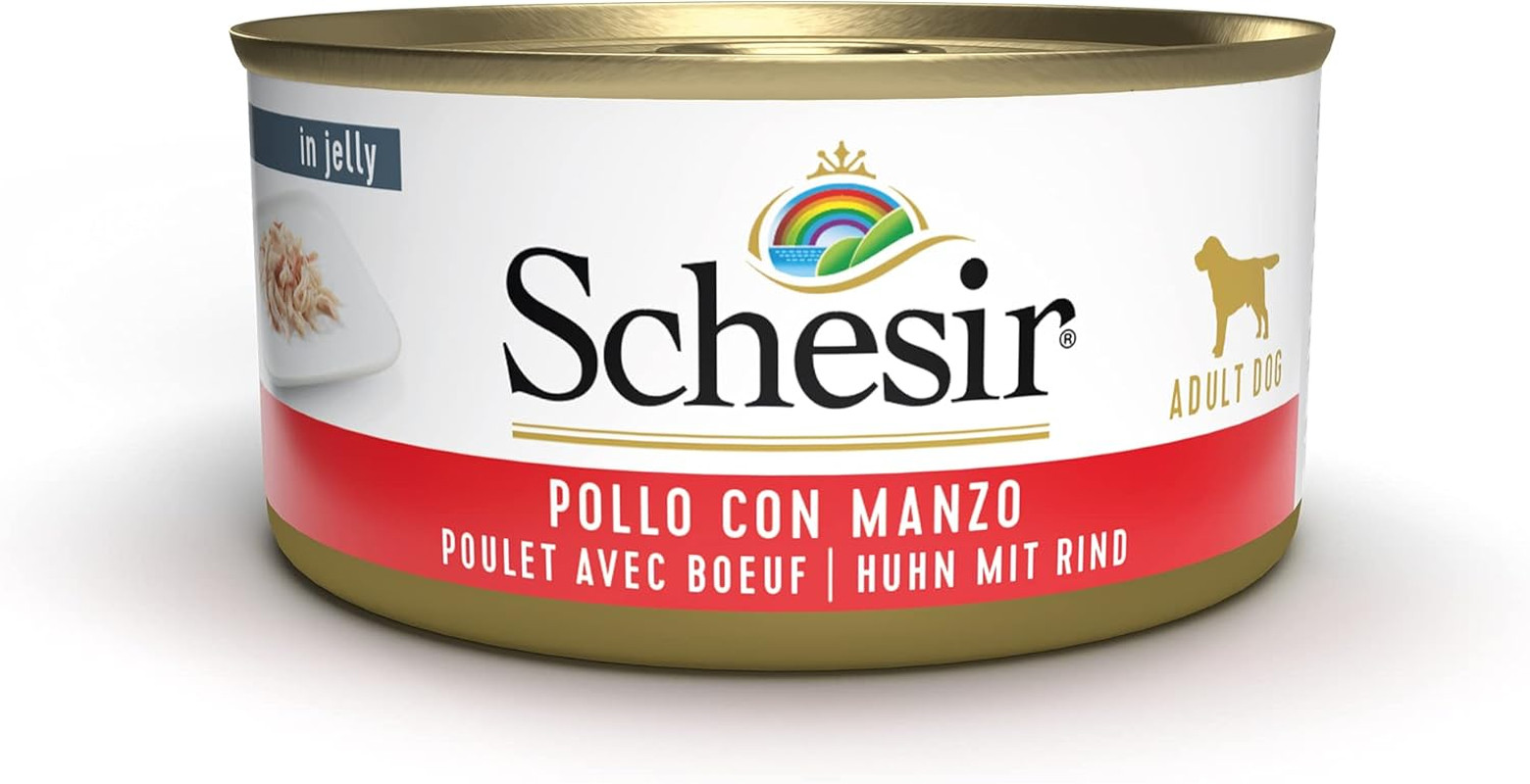 , Cibo Umido per Cani Adulti Al Gusto Pollo Con Manzo Preparato in Morbida Gelat