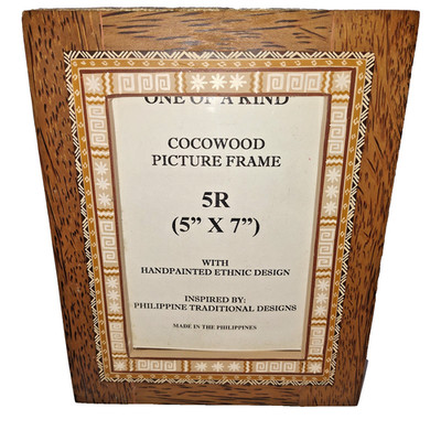 Philippine Tradition Design Cocowood Picture Frame 5x7 Tribal Inlay Boho Decor