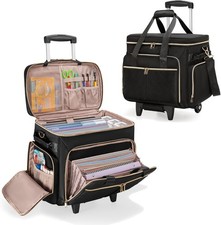 Rolling Teacher Bag with Wheels, Teacher Tote Bag with Detachable Trolley, Fits