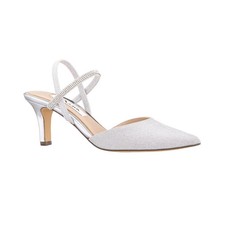 Women's Nina Billie Slingback Evening Pumps Light Silver