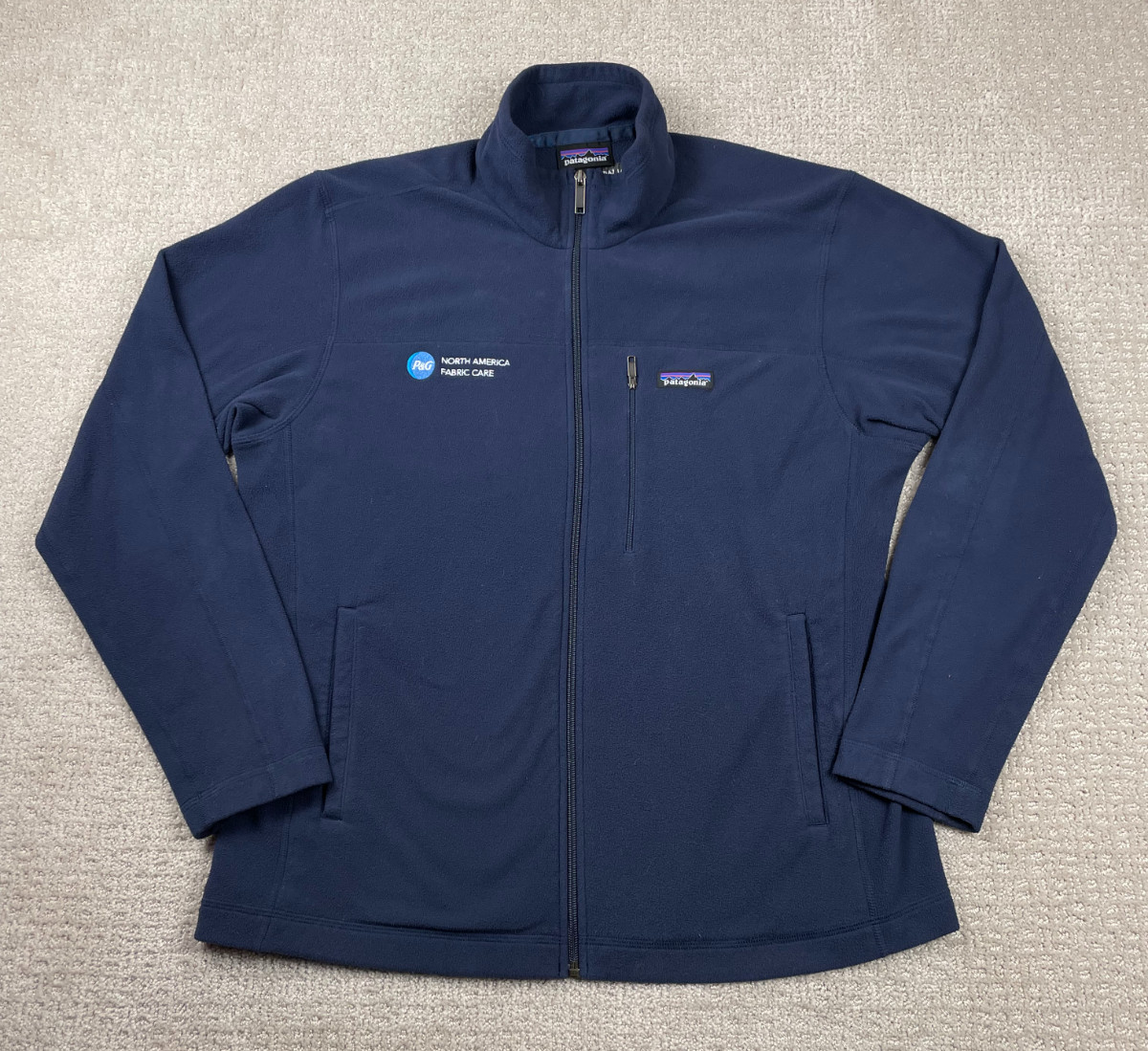 Patagonia Jacket Mens Large Navy Blue Micro D Fleece Full Zip Lightweight 26171