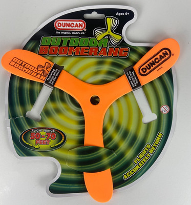Duncan Toys Outdoor Boomerang Toy - Orange Color, 50-70 Feet Flight Range 6+ NEW
