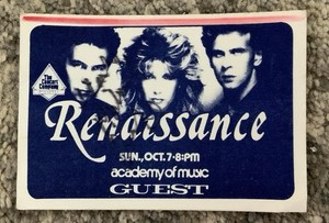 Signed Renaissance The Band Vintage Star liner Guest Pass