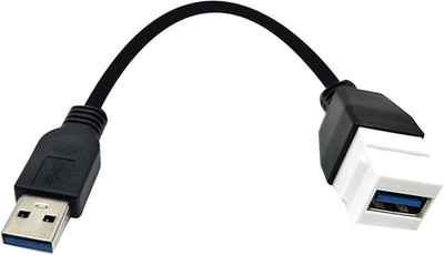 USB 3.0 Keystone Jack Cable, 10Gbps Type a Male to Female Keystone Jack Pigtail 