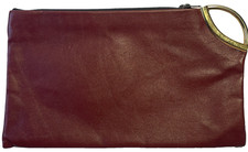 VINTAGE Princess Gardner Burgundy Leather Topzip Pouch