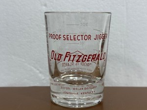 1956 Old Fitzgerald 100 Proof Bourbon Whiskey Selector Jigger Shot Glass Libbey