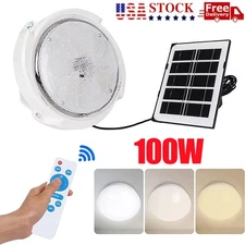 Solar Power Ceiling Pendant Light Remote Control Outdoor Indoor Lamp Waterproof