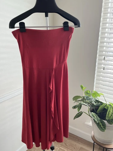 Ann Taylor Red Strapless Fit & Flare Women's Dress Size XS