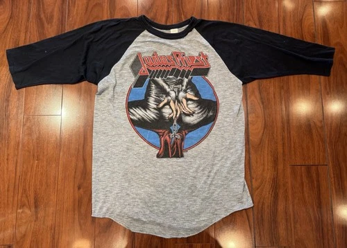 Judas Priest Defenders Tour Shirt Baseball Meta 1980s vintage concert t-shirt, vintage, size XL, single stitch, B+ condition