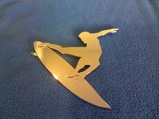 Surfer Car Emblem Sticker Decal Chrome 3D