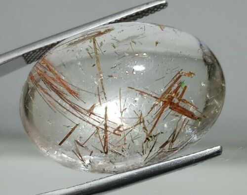 Copper Rutile Quartz Oval Cabochon 46.25 Ct 100% Natural Loose Gemstone - Picture 1 of 10