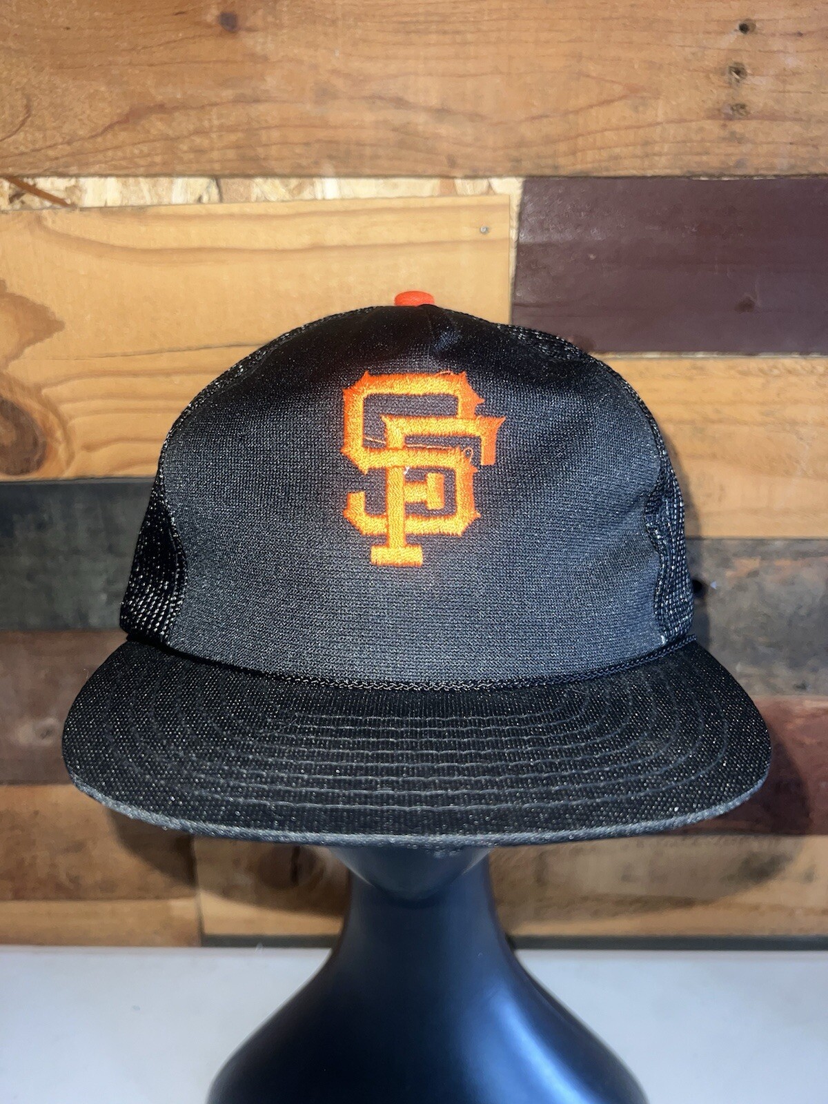 Vtg 80s MLB Baseball San Francisco Giants Black Trucker Snapback Hat Twins tags