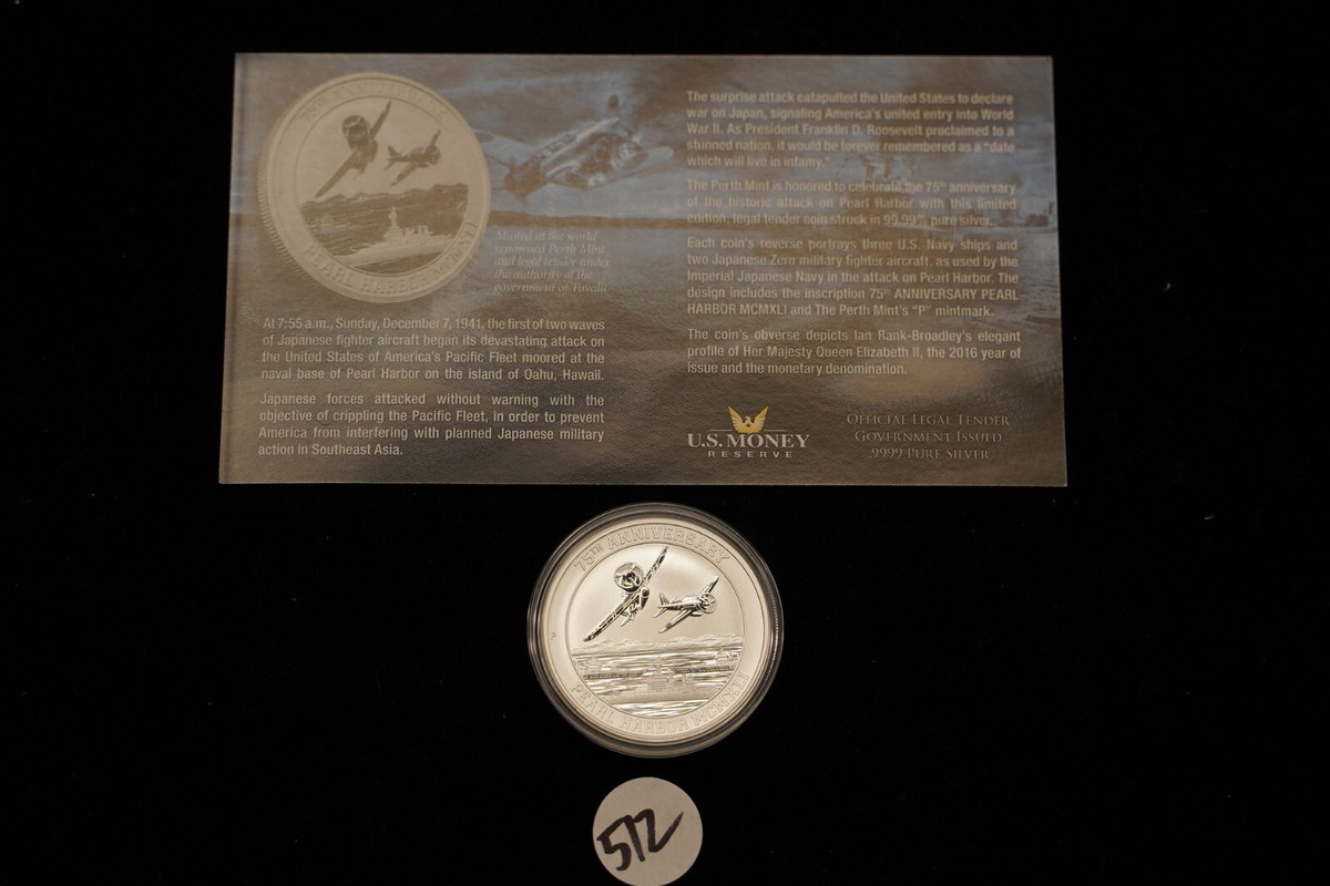 2016 Pearl Harbor Perth Mint 75th Anniversary 1oz .9999 fine