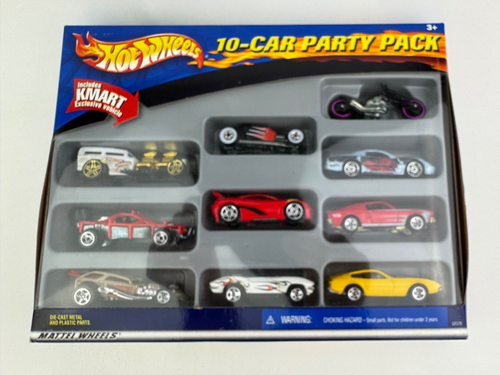 Hot Wheels 10 Car Party Pack Bus Chevy Pickup Kmart Exclusive Ferrari 2001