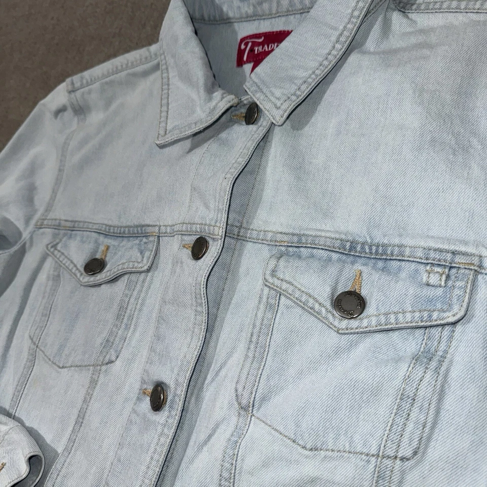 Chaqueta vaquera Traditions para mujer XL azul lavado claro denim clásica camionero motociclista Foto 4 de 4