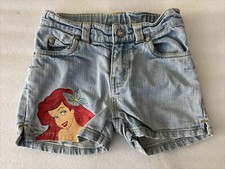 Vintage Girls Walt Disney Princess Denim Shorts The Little Mermaid Ariel Size 6