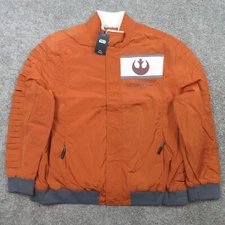 Star Wars Jacket Mens 4XL Orange Rebel Pilot Flight Disney Aviator Coat NWT
