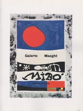 1989 VINTAGE "MIRO - OEUVRES RECENTES" MOURLOT MINI POSTER COLOR Lithograph